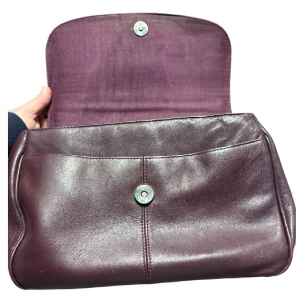 Vintage Etienne Aigner Dark Burgundy Crossbody Leather Bag - Picture 7 of 10